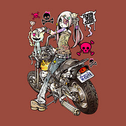 Свитшот хлопковый мужской Anime biker girl, цвет: кирпичный — фото 2