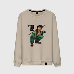 Свитшот хлопковый мужской Beyond good and evil - Jade, цвет: миндальный