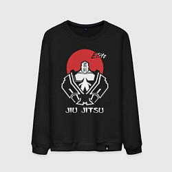 Свитшот хлопковый мужской Jiu-Jitsu red sun, цвет: черный