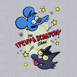 Свитшот хлопковый мужской Симпсоны - шоу Щекотки и Царапки, цвет: меланж — фото 2