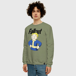 Свитшот хлопковый мужской Fallout blondie boy, цвет: авокадо — фото 2