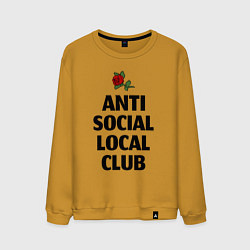Свитшот хлопковый мужской Anti social local club, цвет: горчичный