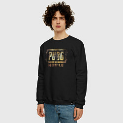 Свитшот хлопковый мужской PUBG Mobile - gold theme, цвет: черный — фото 2