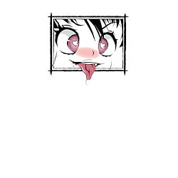 Свитшот хлопковый мужской Ахегао и милый язычёк, цвет: белый — фото 2