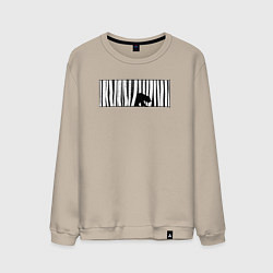 Свитшот хлопковый мужской Медведь в берёзах, цвет: миндальный