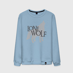 Свитшот хлопковый мужской LONE WOLF одинокий волк, цвет: мягкое небо