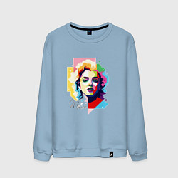 Свитшот хлопковый мужской Мэрилин Монро поп-арт, цвет: мягкое небо