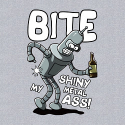 Свитшот хлопковый мужской Bender - Bite my ass, цвет: меланж — фото 2