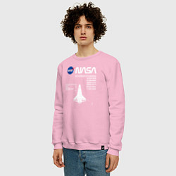 Свитшот хлопковый мужской Nasa ракета, цвет: светло-розовый — фото 2