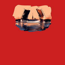 Свитшот хлопковый мужской Закат в Питере, цвет: красный — фото 2