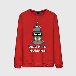 Свитшот хлопковый мужской Bender - death to humans, цвет: красный