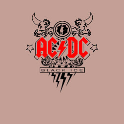 Свитшот хлопковый мужской ACDC Black Ice с молниями, цвет: пыльно-розовый — фото 2
