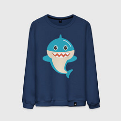 Свитшот хлопковый мужской Милая акулa, цвет: тёмно-синий