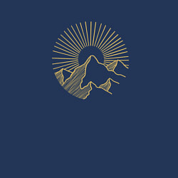 Свитшот хлопковый мужской Горы и солнце в круге, цвет: тёмно-синий — фото 2