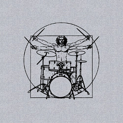 Свитшот хлопковый мужской Vitruvian drummer, цвет: меланж — фото 2