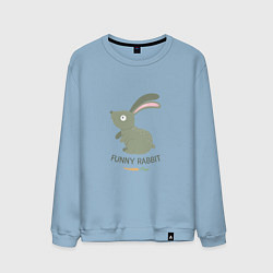 Свитшот хлопковый мужской Funny Rabbit, цвет: мягкое небо