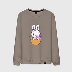 Свитшот хлопковый мужской Кролик в ванне, цвет: утренний латте