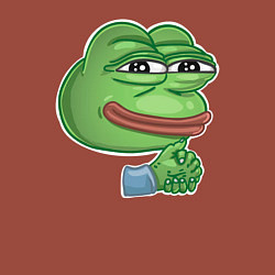 Свитшот хлопковый мужской Лягушонок Пепе хитрит, цвет: кирпичный — фото 2