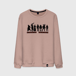 Свитшот хлопковый мужской Герои кино-ужасов, цвет: пыльно-розовый