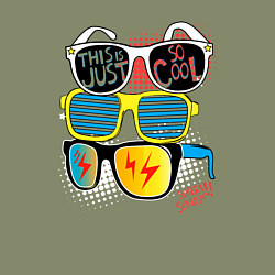 Свитшот хлопковый мужской Поп арт очки, цвет: авокадо — фото 2