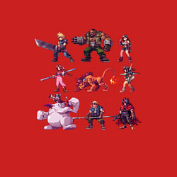 Свитшот хлопковый мужской Final Fantasy 7 Pixelart, цвет: красный — фото 2