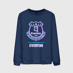 Свитшот хлопковый мужской Everton FC в стиле glitch, цвет: тёмно-синий