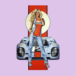 Свитшот хлопковый мужской Porsche - Motorsport - Girl, цвет: лаванда — фото 2