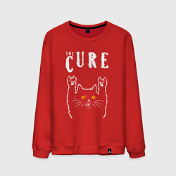 Свитшот хлопковый мужской The Cure rock cat, цвет: красный