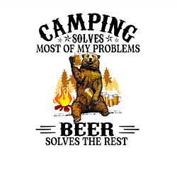 Свитшот хлопковый мужской Кемпинг решает большинство моих проблем - пиво реш, цвет: белый — фото 2