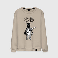 Мужской свитшот Кот бандит с ружьём