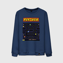 Свитшот хлопковый мужской Pac-Man на ZX-Spectrum, цвет: тёмно-синий