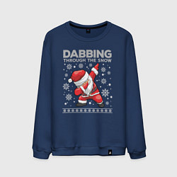 Мужской свитшот Through the snow Santa dabbing