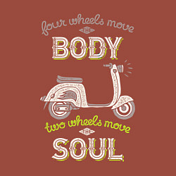 Свитшот хлопковый мужской Скутером движет душа ретро, цвет: кирпичный — фото 2