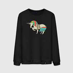 Свитшот хлопковый мужской Хороший единорог, цвет: черный