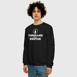 Свитшот хлопковый мужской Thousand Foot Krutch белое лого, цвет: черный — фото 2