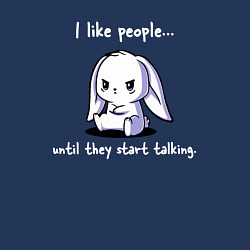 Свитшот хлопковый мужской I like people rabbit, цвет: тёмно-синий — фото 2