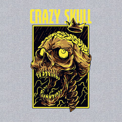 Свитшот хлопковый мужской Сумасшедший череп, цвет: меланж — фото 2