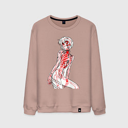 Свитшот хлопковый мужской Просто Рей Аянами - Ева, цвет: пыльно-розовый