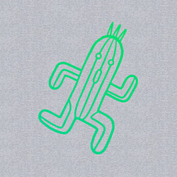 Свитшот хлопковый мужской Файнал фентези Cactuar, цвет: меланж — фото 2