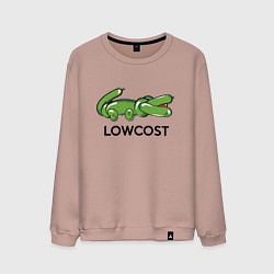 Свитшот хлопковый мужской Low cost - Надувной крокодильчик - Joke, цвет: пыльно-розовый