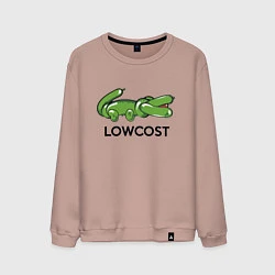 Свитшот хлопковый мужской Low cost - Надувной крокодильчик - Joke, цвет: пыльно-розовый