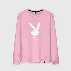 Свитшот хлопковый мужской Черный кролик с надписью play2023, цвет: светло-розовый