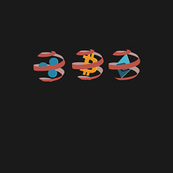 Свитшот хлопковый мужской New years cryptocurrency - BTC ,XRP, ETH, цвет: черный — фото 2