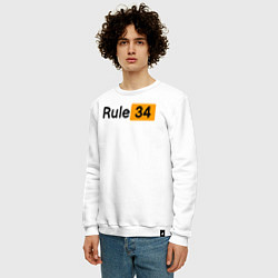 Свитшот хлопковый мужской Rule 34, цвет: белый — фото 2