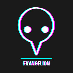 Свитшот хлопковый мужской Символ Evangelion в стиле glitch, цвет: черный — фото 2