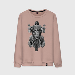 Свитшот хлопковый мужской Ride biker, цвет: пыльно-розовый