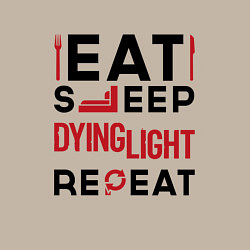 Свитшот хлопковый мужской Надпись: eat sleep Dying Light repeat, цвет: миндальный — фото 2