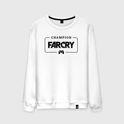 Свитшот хлопковый мужской Far Cry gaming champion: рамка с лого и джойстиком, цвет: белый