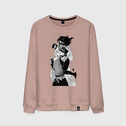 Свитшот хлопковый мужской Джотаро и платиновая звезда, цвет: пыльно-розовый
