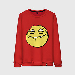 Свитшот хлопковый мужской Smiley trollface, цвет: красный